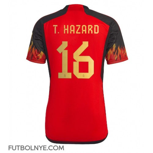 Camiseta Bélgica Thorgan Hazard #16 Primera Equipación Mundial 2022 manga corta